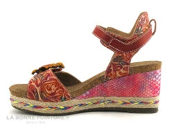 Laura Vita FACYO 06 Rouge - Fleur - Nu-pieds Compense -Chaussures Promotion Magasin cd24607c73b9e66c561f35ea11d5d5ef 2858301 158129