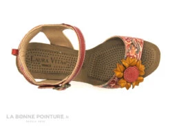 Laura Vita FACYO 06 Rouge - Fleur - Nu-pieds Compense -Chaussures Promotion Magasin cd24607c73b9e66c561f35ea11d5d5ef 2858301 158130