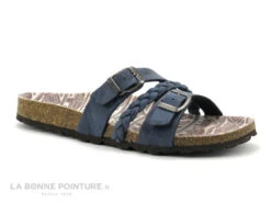 Autenti 6811727 Bleu Marine - Mule Femme Avec Brides Reglables