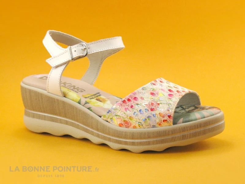 Dorking YAP D8217 - Blanc Glory Tequila - Sandale Compensee F 2 Dorking YAP D8217 - Blanc Glory Tequila - Sandale Compensee F – Image 2