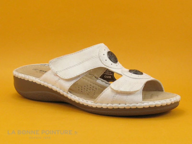 Sweet R MANITAR Blanc Argent - Mule Reglable Femme 1 Sweet R MANITAR Blanc Argent - Mule Reglable Femme