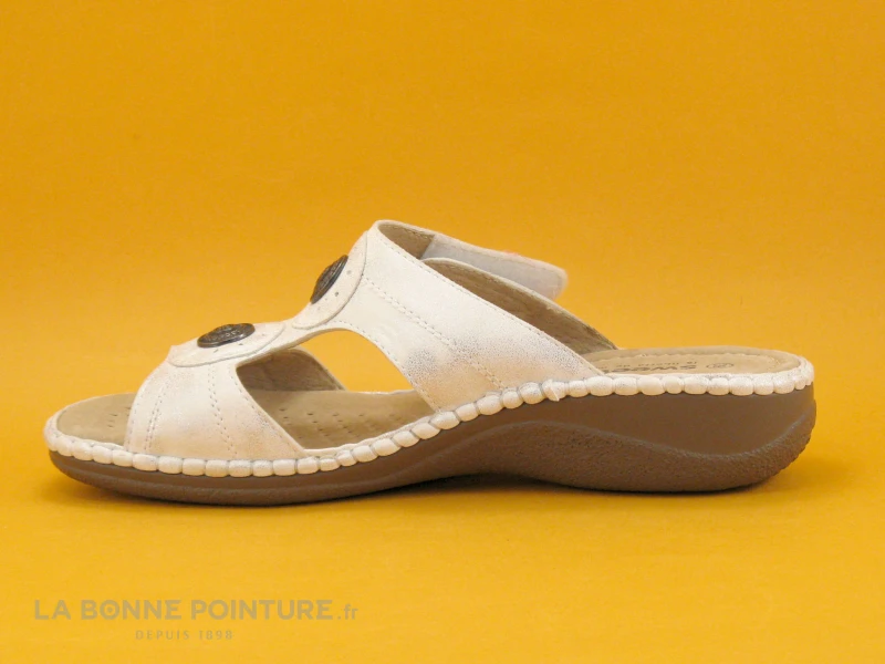 Sweet R MANITAR Blanc Argent - Mule Reglable Femme 2 Sweet R MANITAR Blanc Argent - Mule Reglable Femme – Image 2