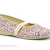 Soca 0333 Beige Et Fleuri - Chausson Ballerine Femme Avec Elastique