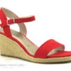 Tamaris 1-1-28300-24 Fire - Sandale Espadrille Rouge Compensee