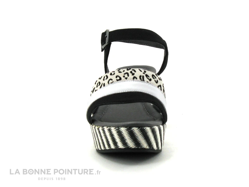 MamZelle PISTO Compo Leo Blanc Noir - Sandale - Talon Rayures 2 MamZelle PISTO Compo Leo Blanc Noir - Sandale - Talon Rayures – Image 2