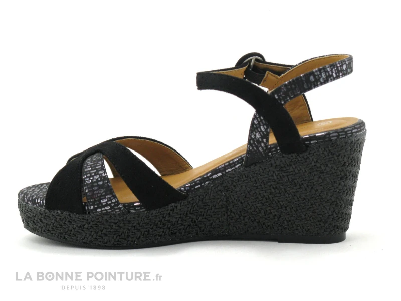 The Divine Factory QL4349 Noir Argent - Sandale Compensee 2 The Divine Factory QL4349 Noir Argent - Sandale Compensee – Image 2
