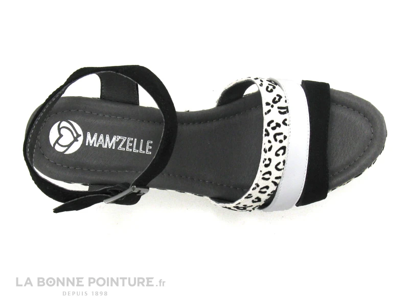 MamZelle PISTO Compo Leo Blanc Noir - Sandale - Talon Rayures 6 MamZelle PISTO Compo Leo Blanc Noir - Sandale - Talon Rayures – Image 6
