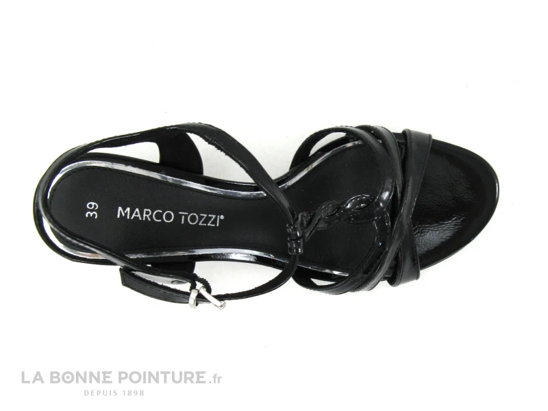 Marco Tozzi 2-28339-28 - Sandale Noir Verni - Talon Haut 6 Marco Tozzi 2-28339-28 - Sandale Noir Verni - Talon Haut – Image 6