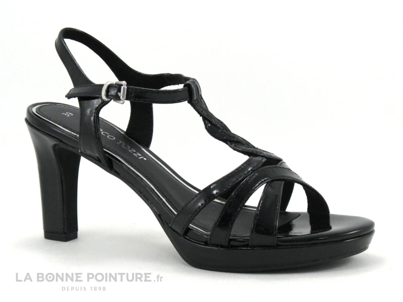 Marco Tozzi 2-28339-28 - Sandale Noir Verni - Talon Haut 5 Marco Tozzi 2-28339-28 - Sandale Noir Verni - Talon Haut – Image 5