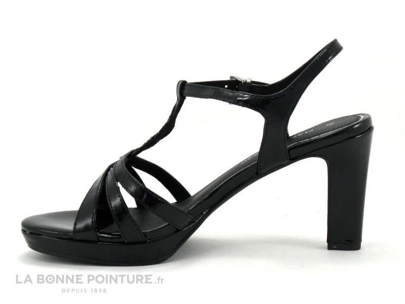 Marco Tozzi 2-28339-28 - Sandale Noir Verni - Talon Haut 3 Marco Tozzi 2-28339-28 - Sandale Noir Verni - Talon Haut – Image 3