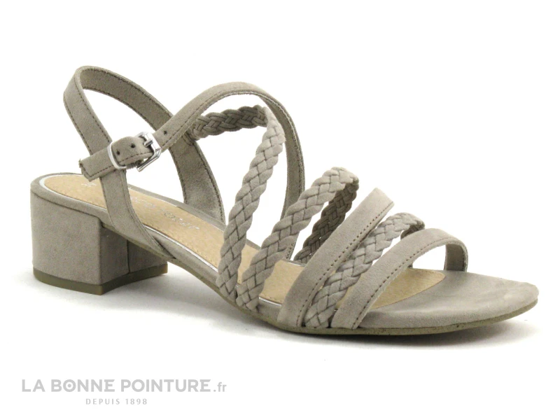 Marco Tozzi 2-28203-28 Taupe - Sandale Beige - Petit Talon Carre 1 Marco Tozzi 2-28203-28 Taupe - Sandale Beige - Petit Talon Carre