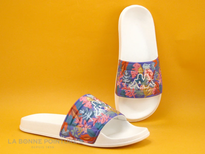 Kappa MATESE 5 Woman White Pink Violet - Claquettes A Fleurs 1 Kappa MATESE 5 Woman White Pink Violet - Claquettes A Fleurs