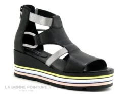 Martina Buraro 828004 Nero - Argento - Semelle Multicolore - Nu-pieds