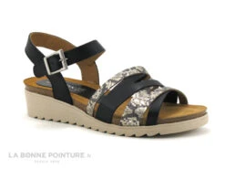 Xapatan 9059 Noir - Argent - Sandale Semelle Compensee