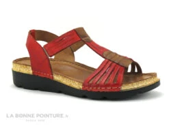 Karyoka IZA Rouge - Sandale Femme Cuir Rouge