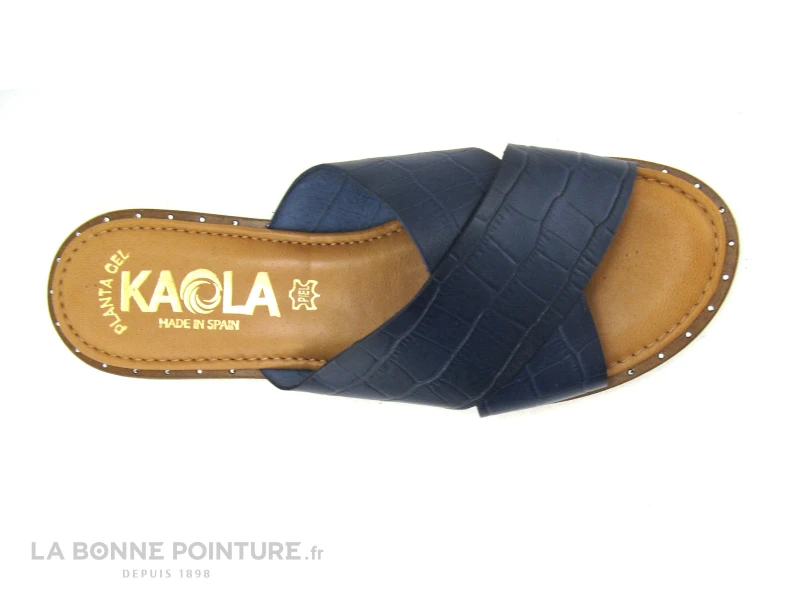 Kaola 592 - Mule Femme Bleu Marine - Brides Croisees Croco 6 Kaola 592 - Mule Femme Bleu Marine - Brides Croisees Croco – Image 6