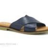 Kaola 592 - Mule Femme Bleu Marine - Brides Croisees Croco