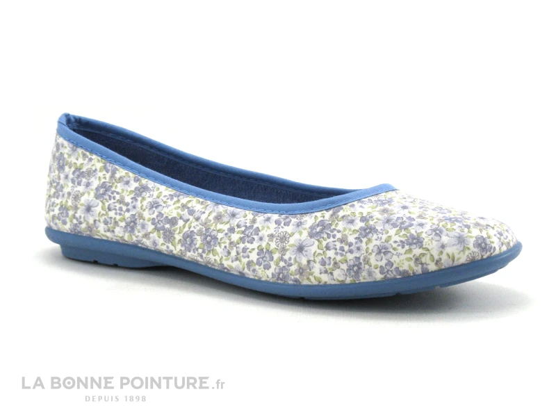 RYB 600 CANDY DUC - Bleu Fleuri - Chausson Ballerine Femme 1 RYB 600 CANDY DUC - Bleu Fleuri - Chausson Ballerine Femme