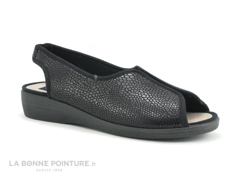 Neles ROPAFA Noir Brillant - Pantoufle Bride Arriere 1 Neles ROPAFA Noir Brillant - Pantoufle Bride Arriere