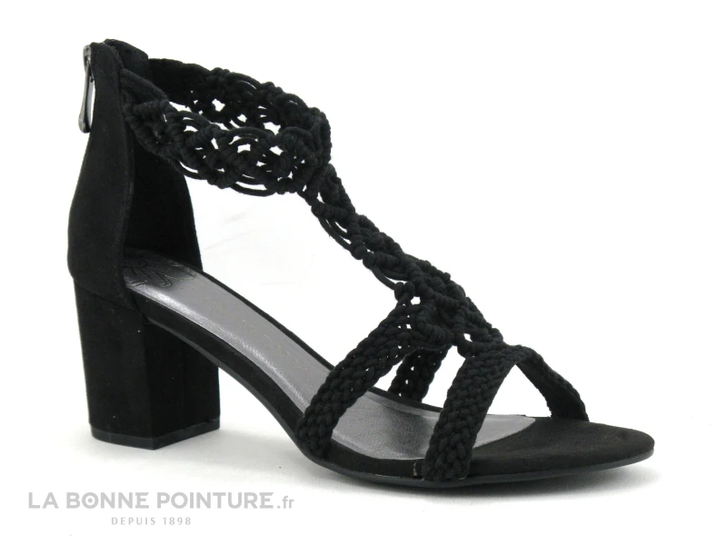Marco Tozzi 2-28330-24 Black - Sandale Noir Talon Haut - Cordon 1 Marco Tozzi 2-28330-24 Black - Sandale Noir Talon Haut - Cordon