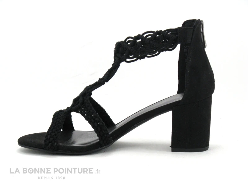 Marco Tozzi 2-28330-24 Black - Sandale Noir Talon Haut - Cordon 2 Marco Tozzi 2-28330-24 Black - Sandale Noir Talon Haut - Cordon – Image 2