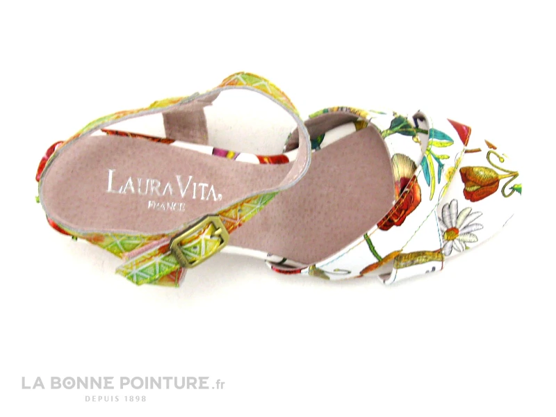 Laura Vita FICDJIO 01 Blanc - Nu-pieds Fleuri Talon Large 6 Laura Vita FICDJIO 01 Blanc - Nu-pieds Fleuri Talon Large – Image 6