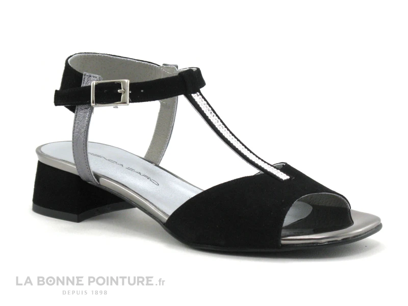 Brenda Zaro F2702 Suede Noir - Bride Salome - Sandale Talon 5 Brenda Zaro F2702 Suede Noir - Bride Salome - Sandale Talon – Image 5