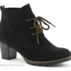 Marco Tozzi 2-25107-27 Black - Bottine Noire Talon - Lacet Marron