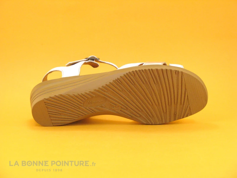 Morans FIGAROL Blanc Argent - Nu-pieds Talon Compense 5 Morans FIGAROL Blanc Argent - Nu-pieds Talon Compense – Image 5