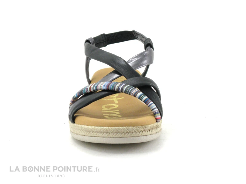 Spartanas SPEDRA Noir Acier Multicolore - Sandale Femme 2 Spartanas SPEDRA Noir Acier Multicolore - Sandale Femme – Image 2