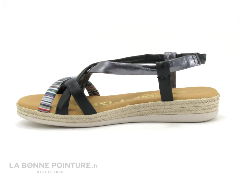 Spartanas SPEDRA Noir Acier Multicolore - Sandale Femme 3 Spartanas SPEDRA Noir Acier Multicolore - Sandale Femme – Image 3