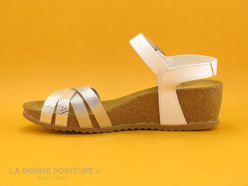 Jordana 2934 Blanc Argent - Sandale Talon Compense 3 Jordana 2934 Blanc Argent - Sandale Talon Compense – Image 3