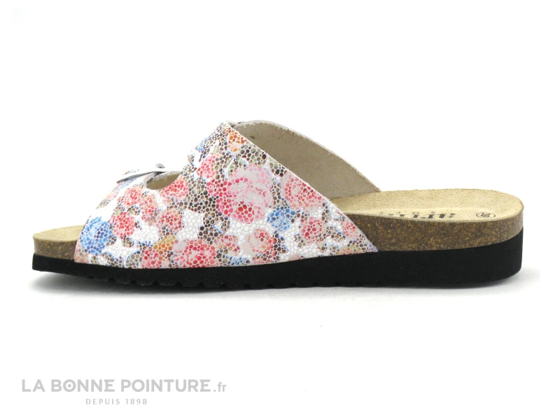 Artika Soft BASQUE Vaq Roses - Blanc - Multicolore - Mule Femme 3 Artika Soft BASQUE Vaq Roses - Blanc - Multicolore - Mule Femme – Image 3