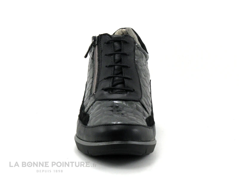 Pedi Girl GIFAR Anthracite Croco - Chaussure Compensee Avec Zip 2 Pedi Girl GIFAR Anthracite Croco - Chaussure Compensee Avec Zip – Image 2