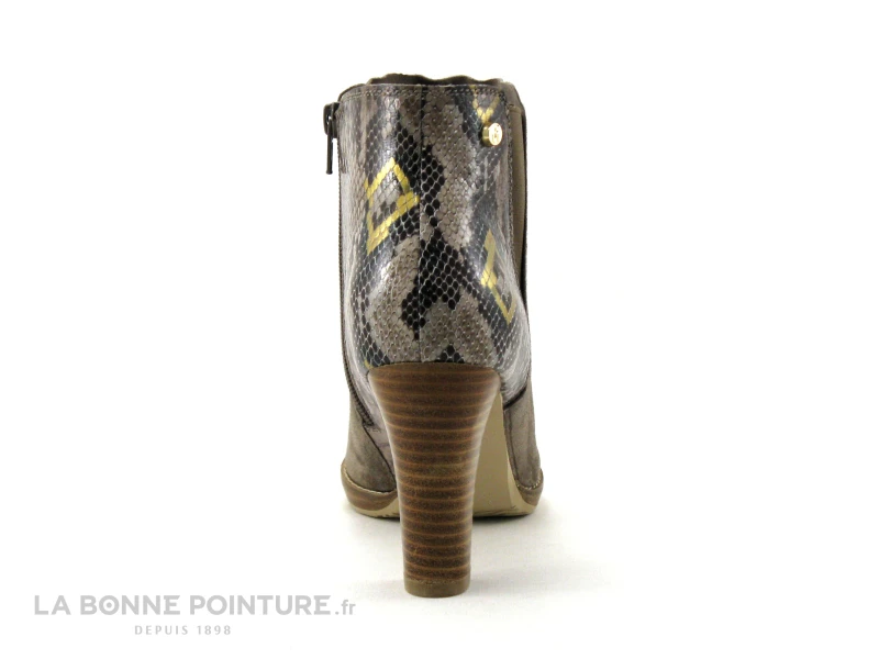 Fugitive ASFALT Vel Taupe - Python Taupe - Bottine Talon Haut 4 Fugitive ASFALT Vel Taupe - Python Taupe - Bottine Talon Haut – Image 4