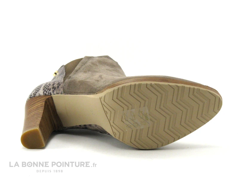 Fugitive ASFALT Vel Taupe - Python Taupe - Bottine Talon Haut 7 Fugitive ASFALT Vel Taupe - Python Taupe - Bottine Talon Haut – Image 7