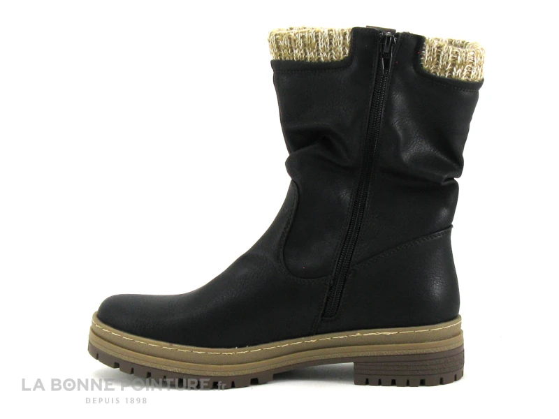 B Et M Banana Moon - REBUS Noir - Bottine Femme - Lainage Beige 3 B Et M Banana Moon - REBUS Noir - Bottine Femme - Lainage Beige – Image 3