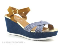 The Divine Factory TDF3258 Bleu Jeans - Camel - Sandale