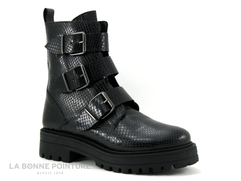 We Do CO99550 Noir Python - Bottine Semelle Epaisse - 3 Brides 5 We Do CO99550 Noir Python - Bottine Semelle Epaisse - 3 Brides – Image 5