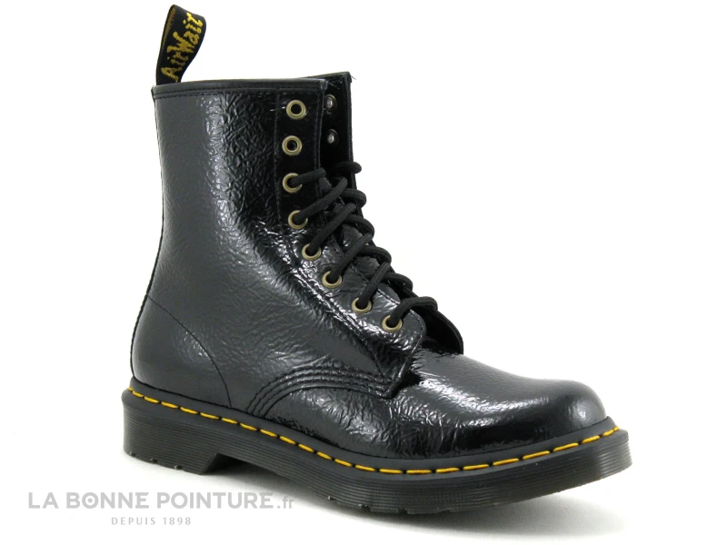 Dr. Martens Dr Martens 1460 - 27774001 - Black Distressed Patent - Boots Noires 5 Dr. Martens Dr Martens 1460 - 27774001 - Black Distressed Patent - Boots Noires – Image 5