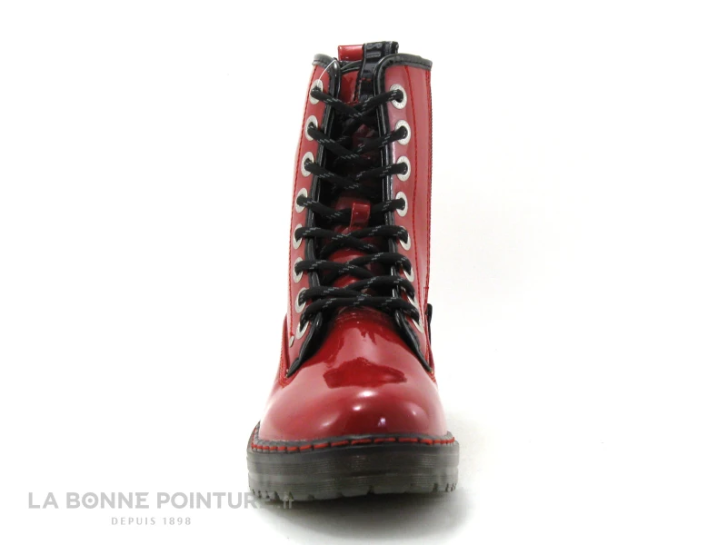 Mustang 1235-503-5 Bottines Vernies Rouge Lacets 2 Mustang 1235-503-5 Bottines Vernies Rouge Lacets – Image 2