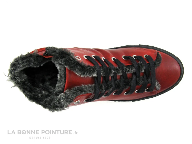 Morans GRALU Rouge - Basket Montante Femme - Fourrure Grise 6 Morans GRALU Rouge - Basket Montante Femme - Fourrure Grise – Image 6