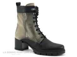 Hispanitas Bolero CH1211860 - Noir Gris Bronze - Bottine Lacet Talon Large