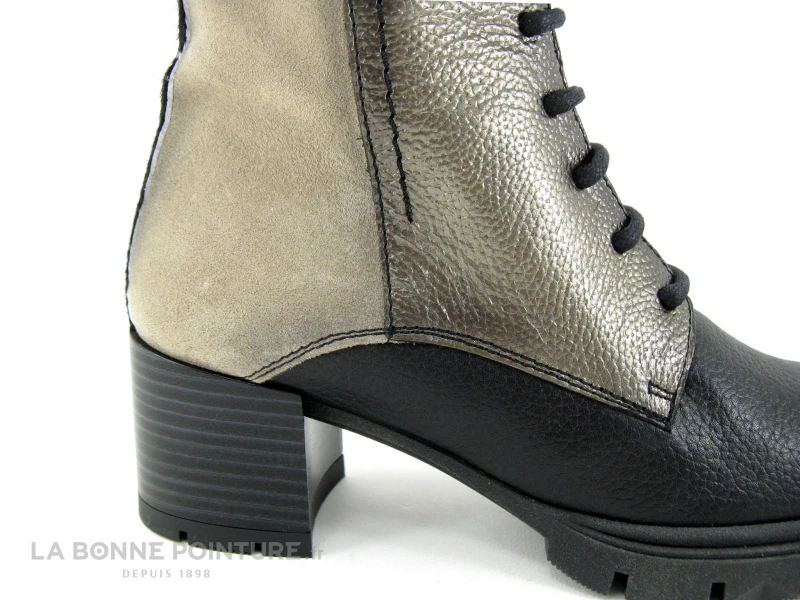 Hispanitas Bolero CH1211860 - Noir Gris Bronze - Bottine Lacet Talon Large 5 Hispanitas Bolero CH1211860 - Noir Gris Bronze - Bottine Lacet Talon Large – Image 5