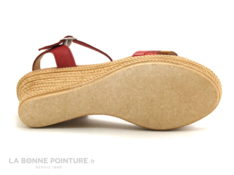 Eva Frutos 9596 Rouge - Nu-pieds Compense Femme 7 Eva Frutos 9596 Rouge - Nu-pieds Compense Femme – Image 7