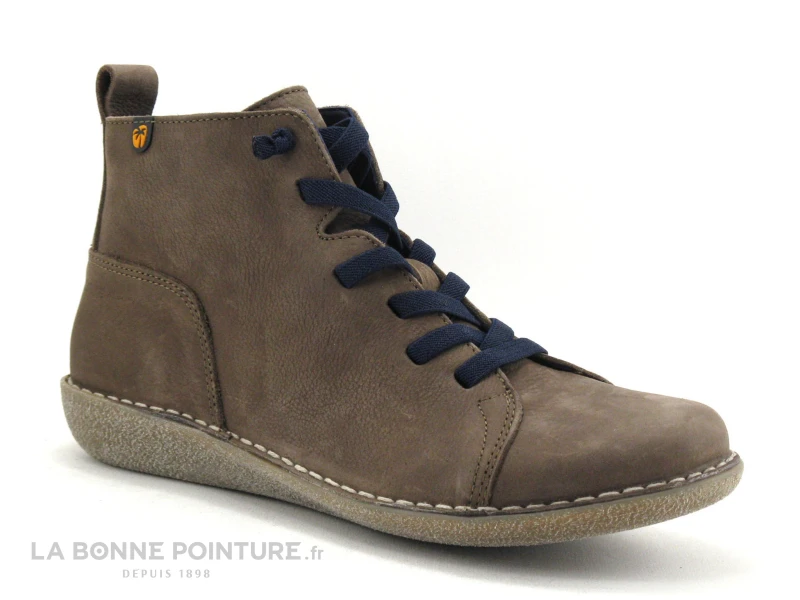 Jungla 7283 Marron - Lacet Elastique Bleu Marine - Boots Femme 1 Jungla 7283 Marron - Lacet Elastique Bleu Marine - Boots Femme