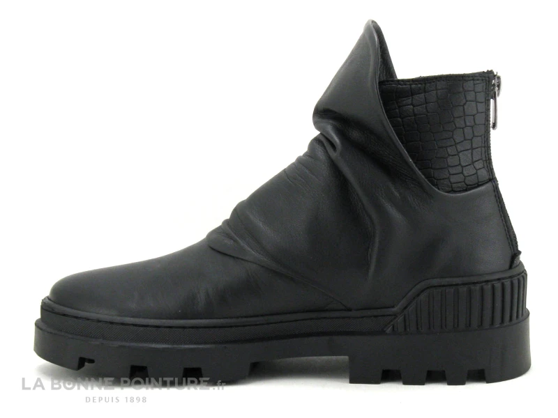 MamZelle PLENITA Noir Croco - Boots Femme - Semelle Crantee 3 MamZelle PLENITA Noir Croco - Boots Femme - Semelle Crantee – Image 3