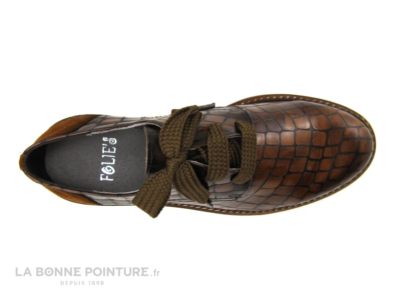 Folies COPOS Cuero - Marron Croco - Chaussure Derbi Femme 6 Folies COPOS Cuero - Marron Croco - Chaussure Derbi Femme – Image 6