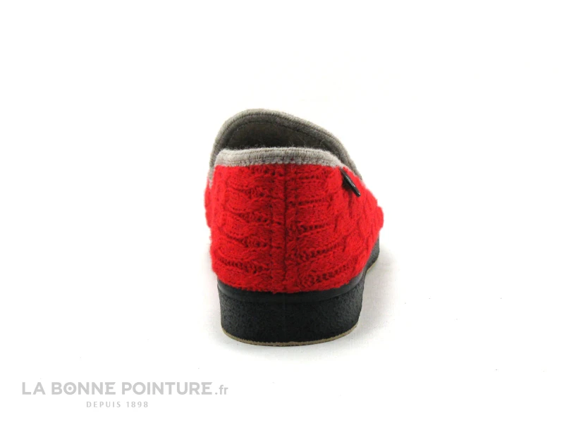 Semelflex RUBY Rouge - Tricot - Charentaise Souple Femme 4 Semelflex RUBY Rouge - Tricot - Charentaise Souple Femme – Image 4