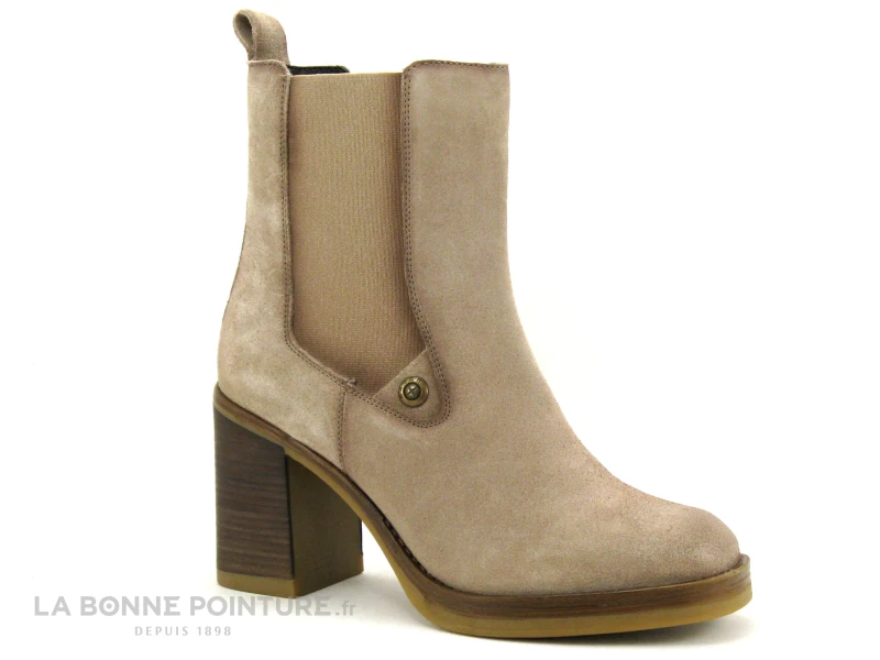 Bagatt LILLITH Sand - Bottine Beige - Bout Carre Et Talon Haut Epais 1 Bagatt LILLITH Sand - Bottine Beige - Bout Carre Et Talon Haut Epais